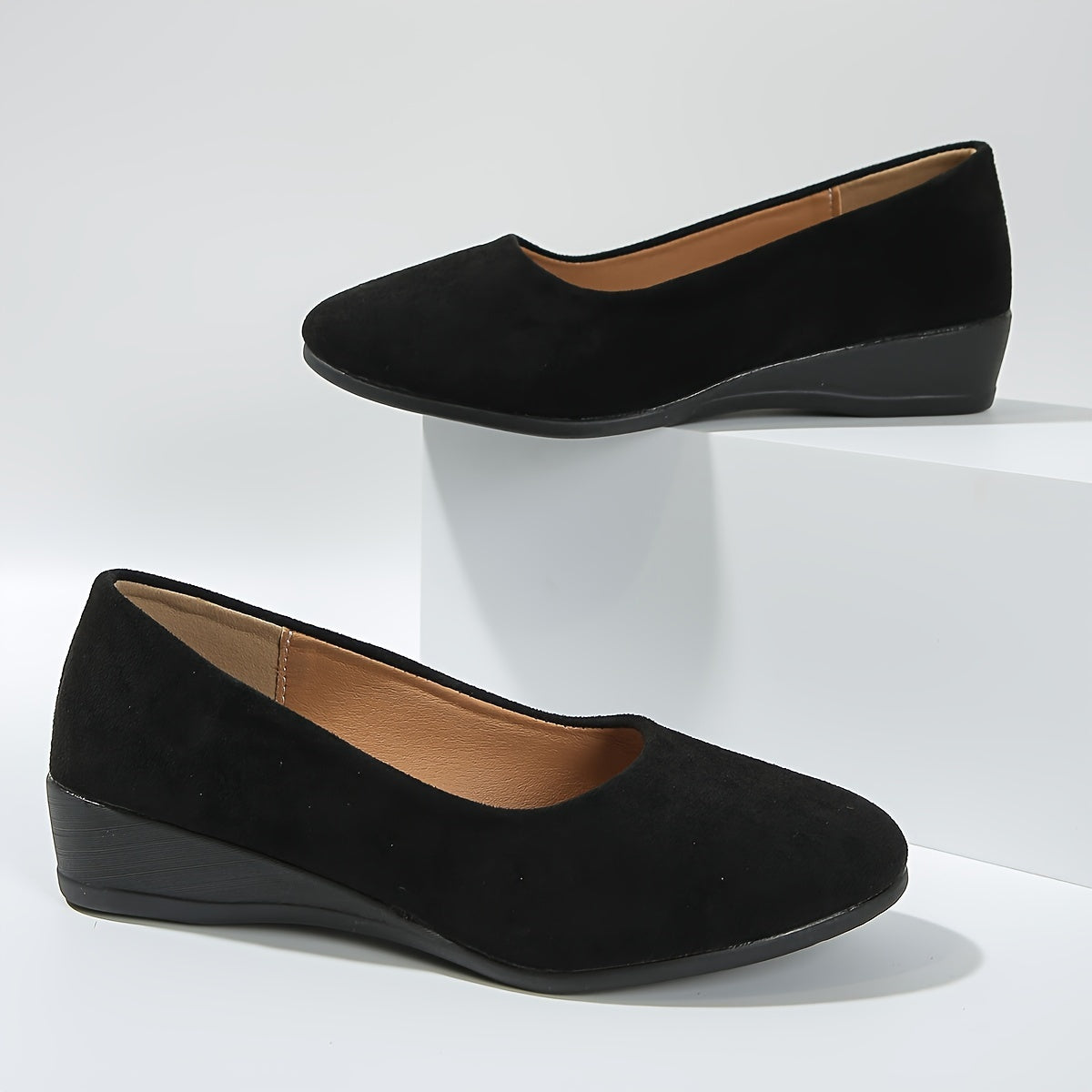 Kaelinne - Chic and Comfortable Wedge Heeled Ballet Flats