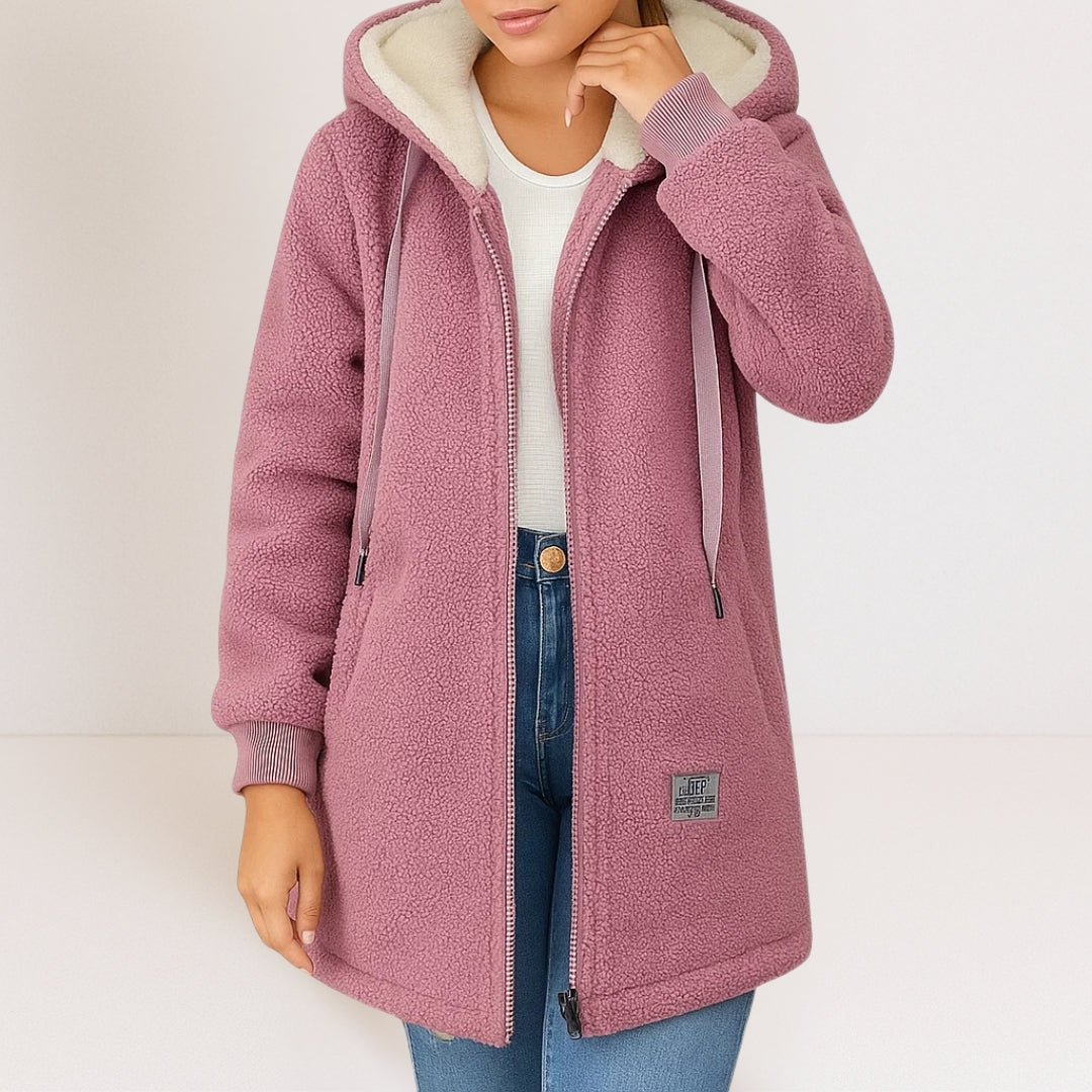Ravienne - Long Hooded Fleece Jacket for Women