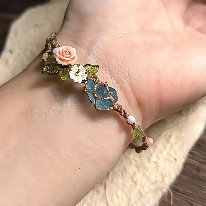 Elyssavine - Bohemian Flower & Crystal Bracelet
