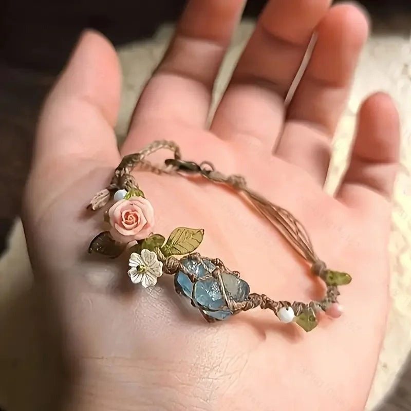 Elyssavine - Bohemian Flower & Crystal Bracelet