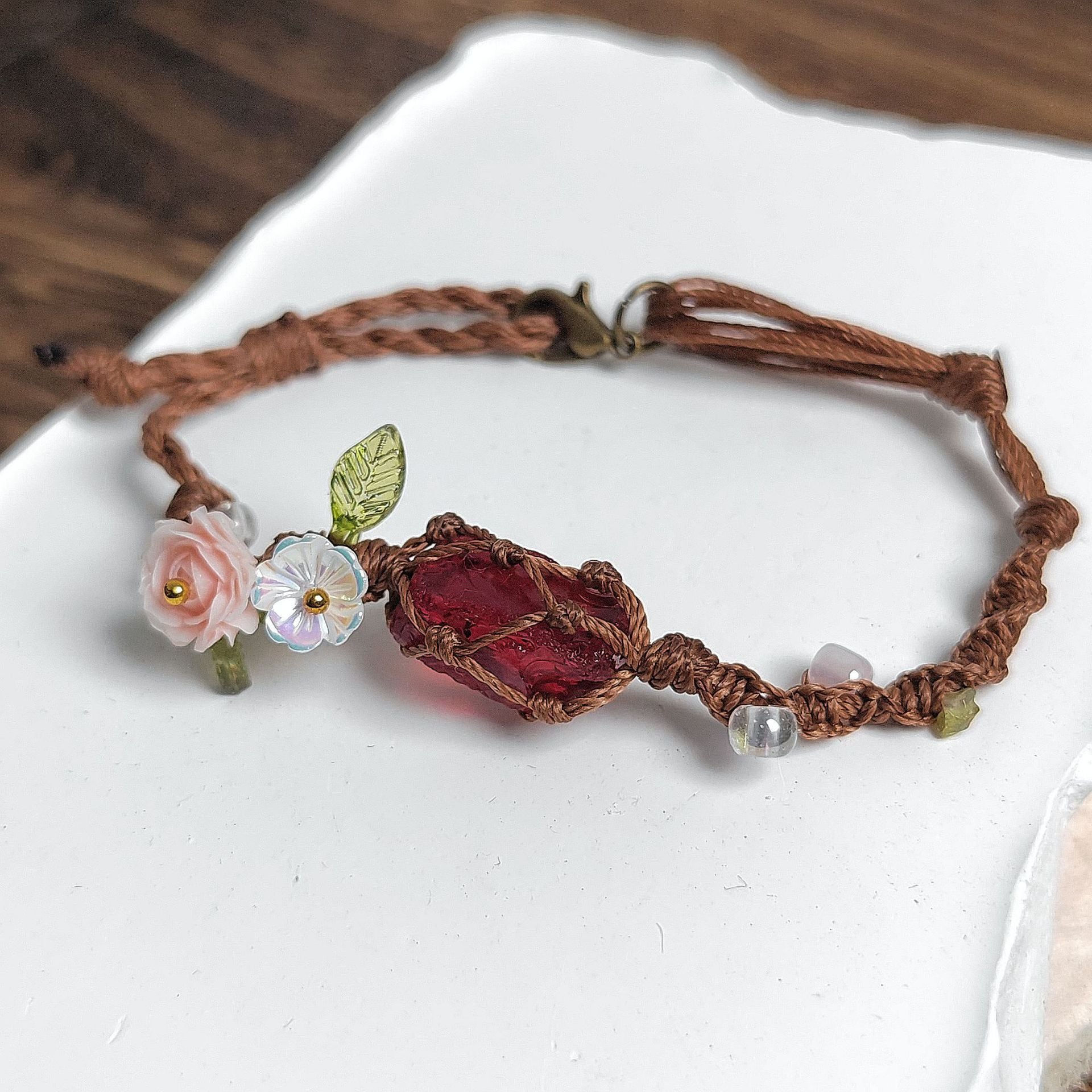 Elyssavine - Bohemian Flower & Crystal Bracelet