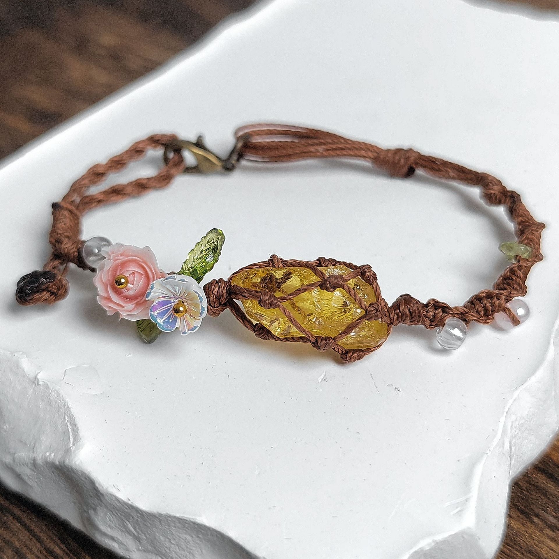 Elyssavine - Bohemian Flower & Crystal Bracelet