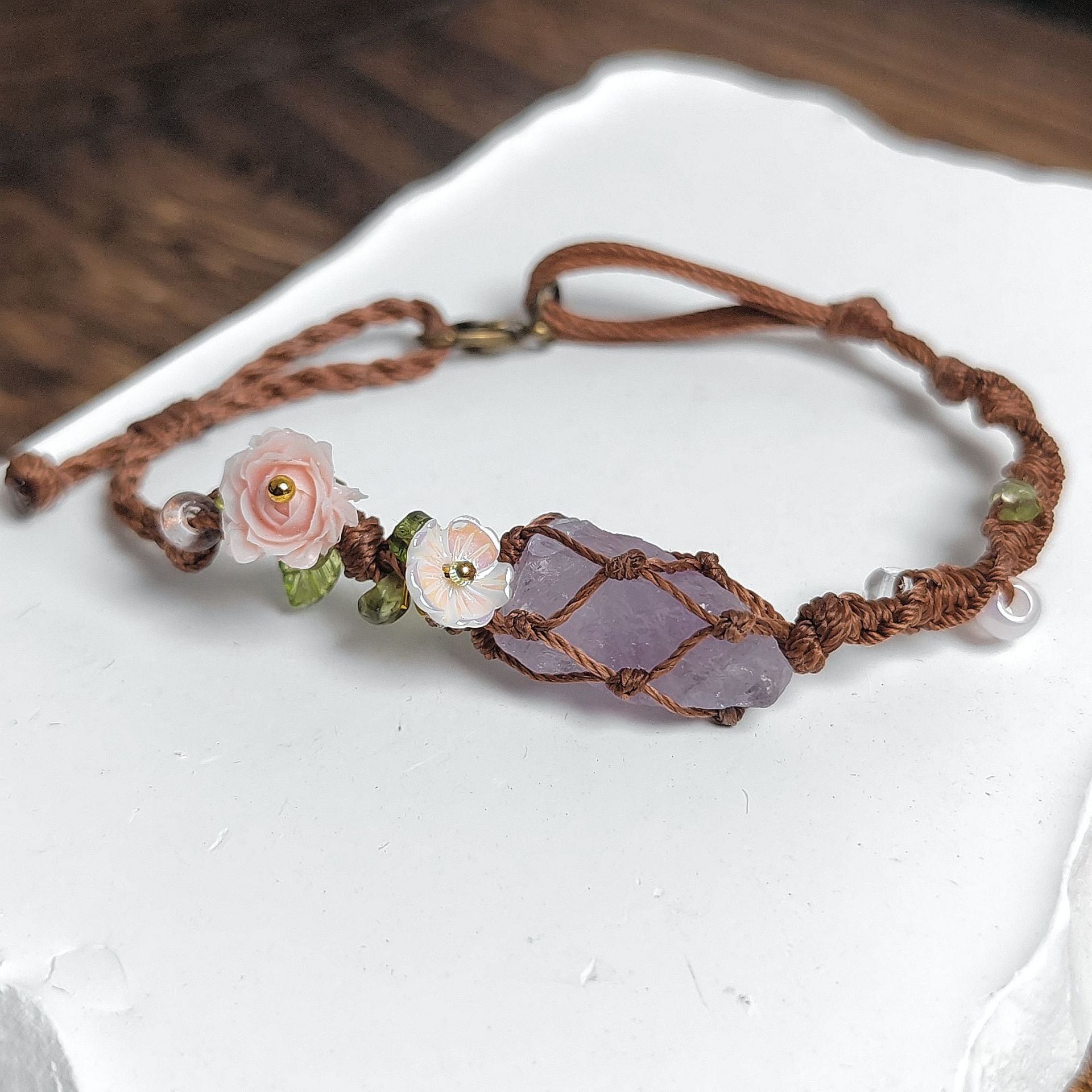 Elyssavine - Bohemian Flower & Crystal Bracelet