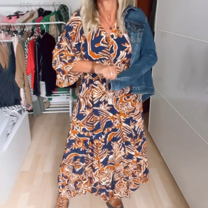 Roxane - Printed V-Neck Maxi Dress