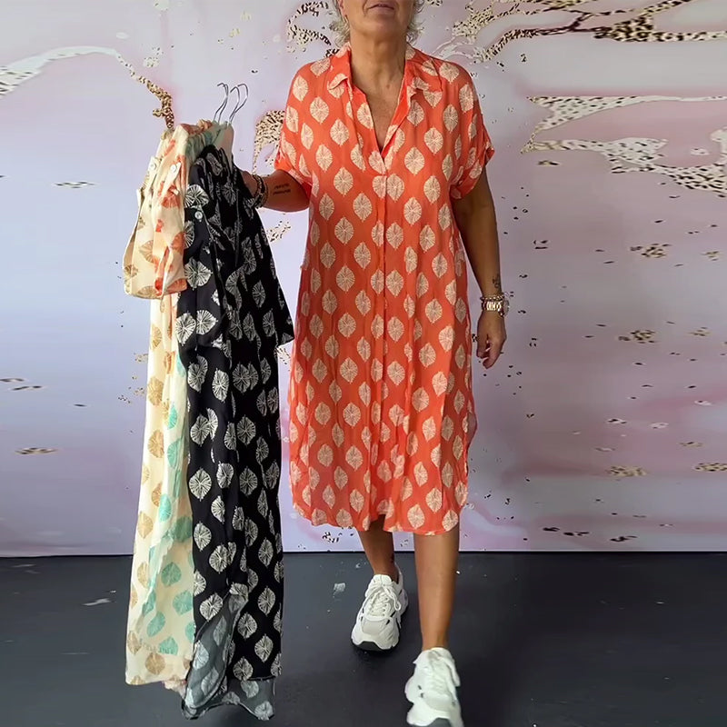 Davina - Loose shirt dress with short sleeves