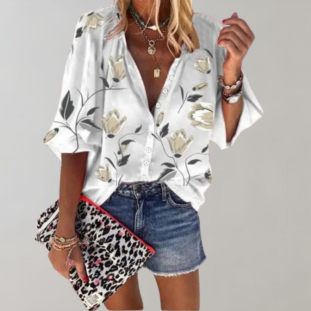 Yelena™ - Women's Floral Print Summer Blouse