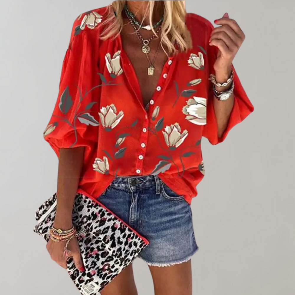 Yelena™ - Women's Floral Print Summer Blouse