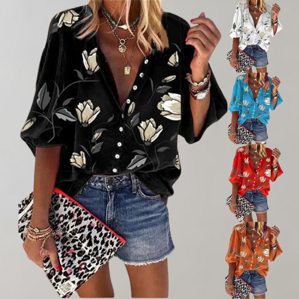Yelena™ - Women's Floral Print Summer Blouse