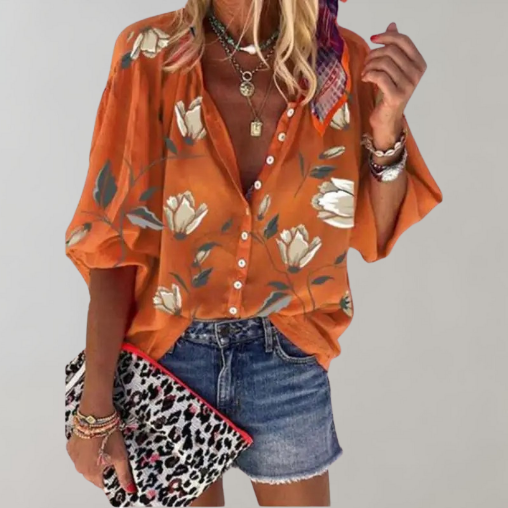 Yelena™ - Women's Floral Print Summer Blouse