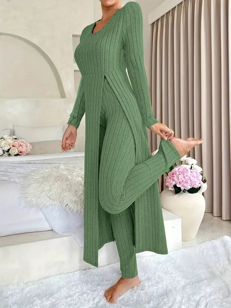 Helanise - Elegant Ribbed Two-Piece Set