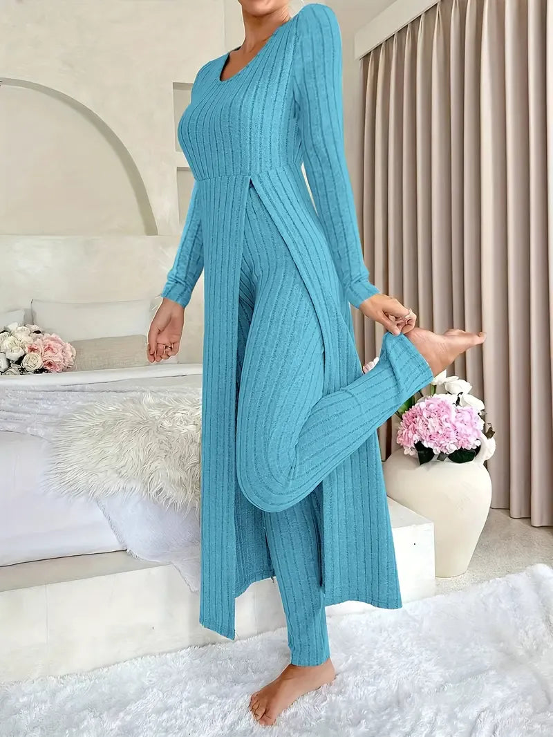Helanise - Elegant Ribbed Two-Piece Set