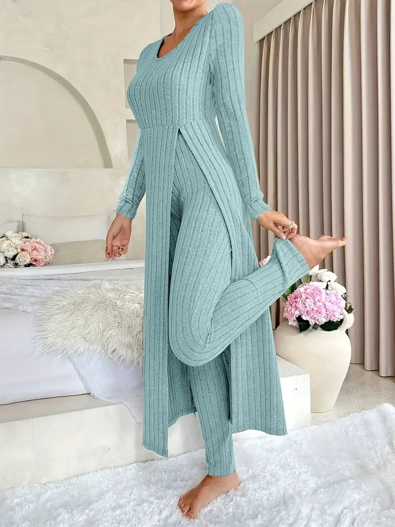 Helanise - Elegant Ribbed Two-Piece Set