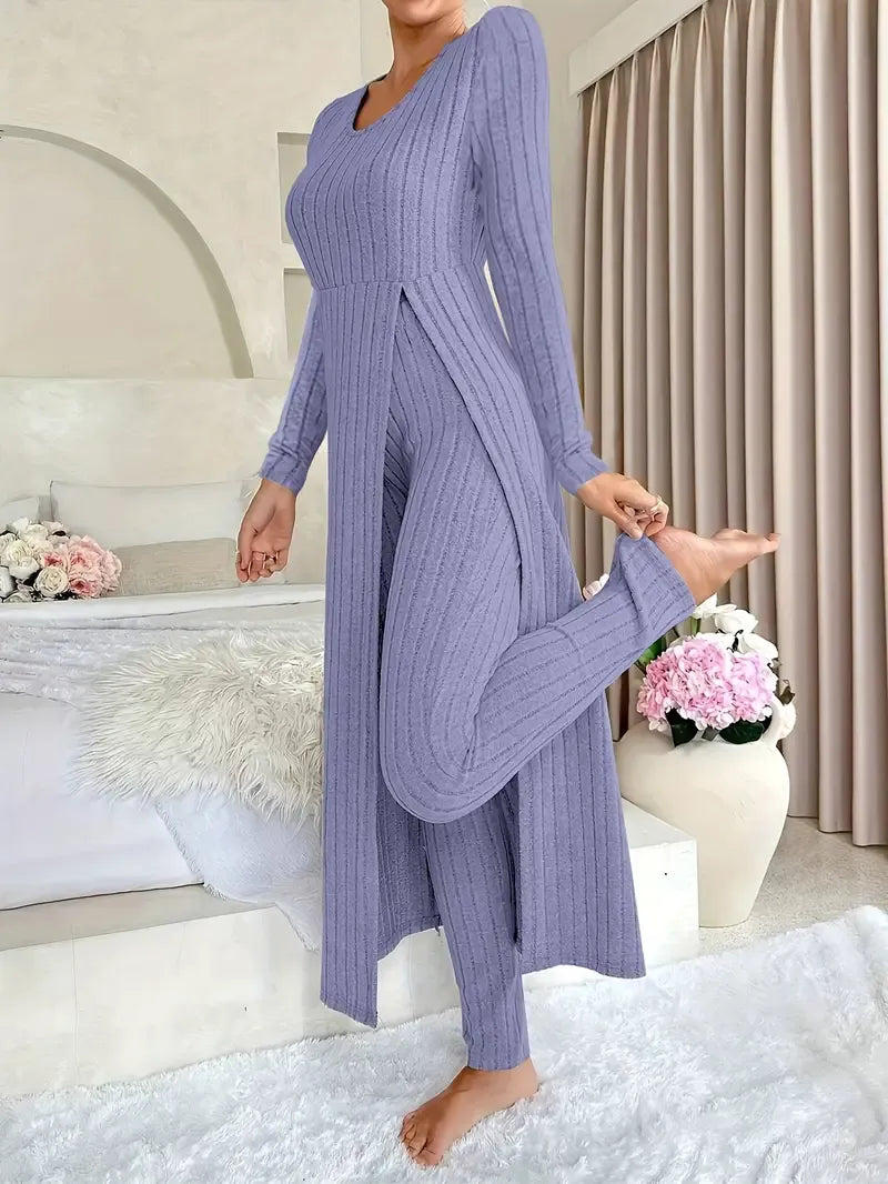 Helanise - Elegant Ribbed Two-Piece Set