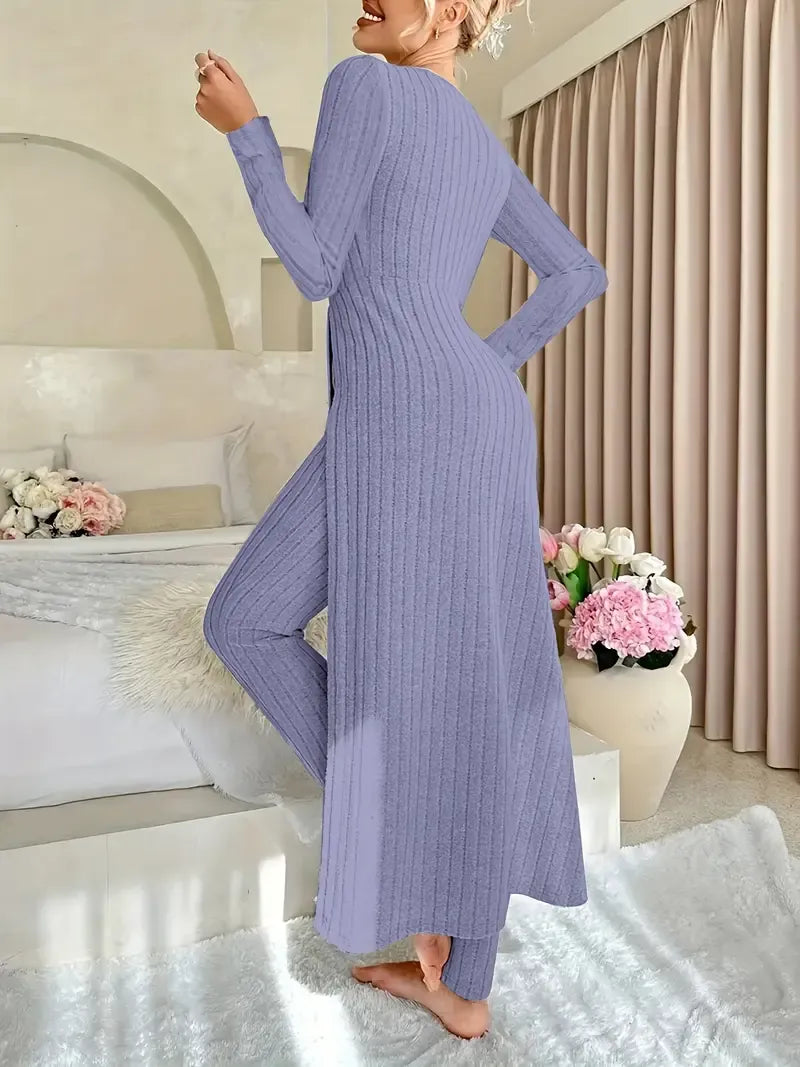 Helanise - Elegant Ribbed Two-Piece Set