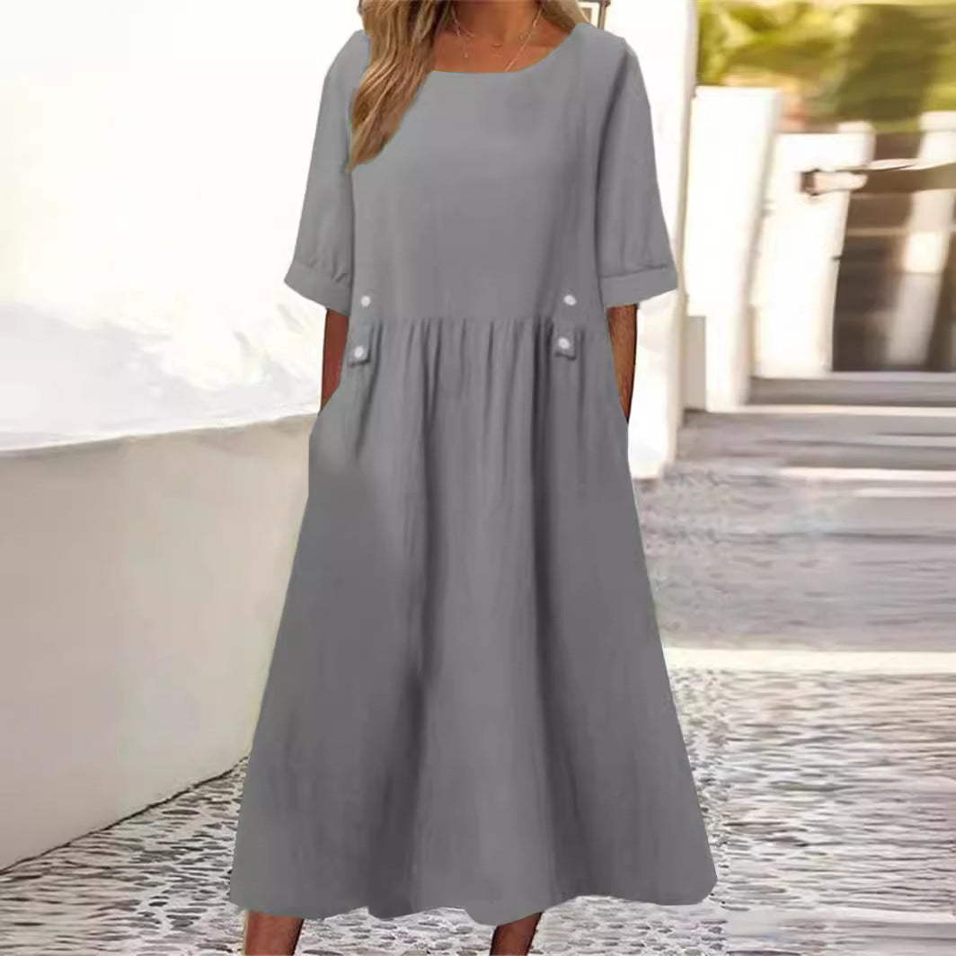 Amaris™ - Elegant and Comfortable Cotton Linen Dress
