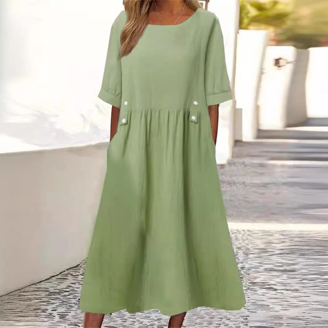 Amaris™ - Elegant and Comfortable Cotton Linen Dress
