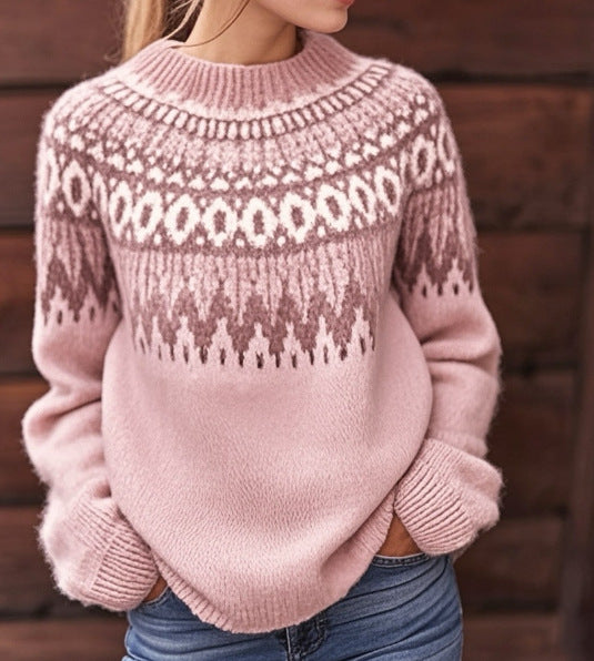 Albertine - Elegant Geometric Sweater with Long Sleeves