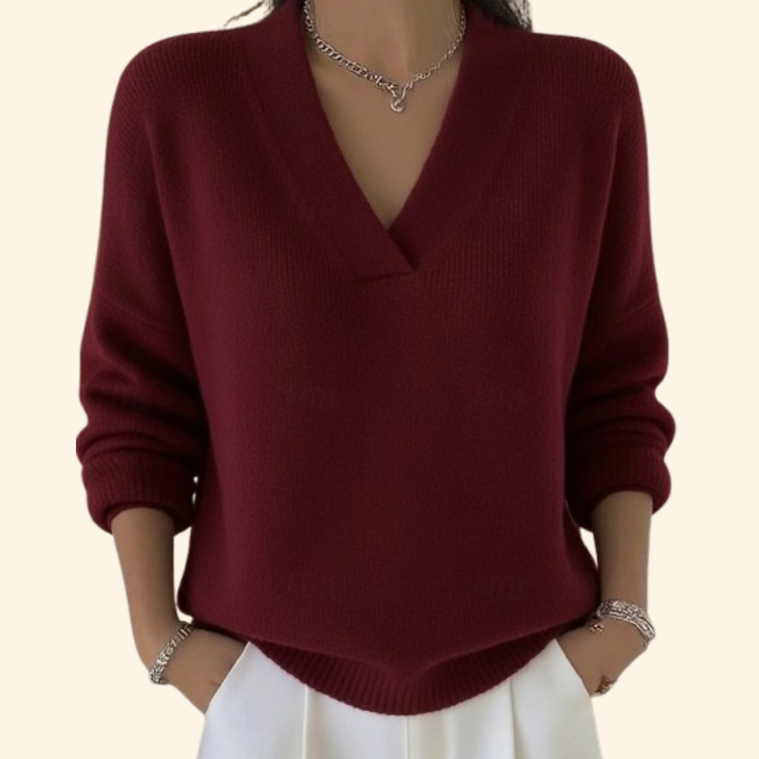 Helivara - Soft V-Neck Sweater