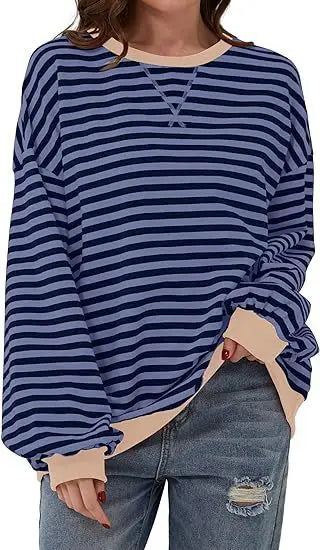 Maribel - Women's Color Block Stripe Sweatshirts