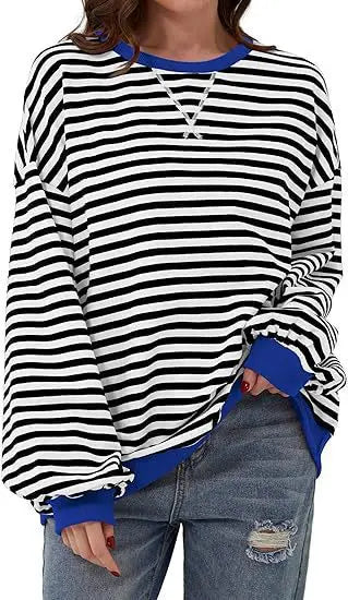 Maribel - Women's Color Block Stripe Sweatshirts