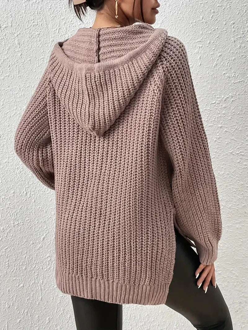 Maryvonne - Split Hem Hoodie for a Casual Look