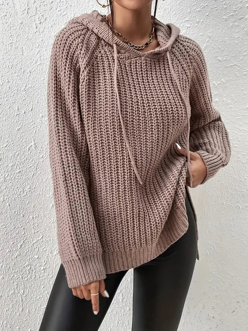 Maryvonne - Split Hem Hoodie for a Casual Look