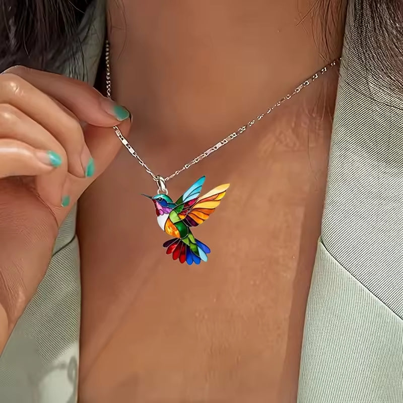 Helirianne - Elegant Hummingbird Necklace and Earrings