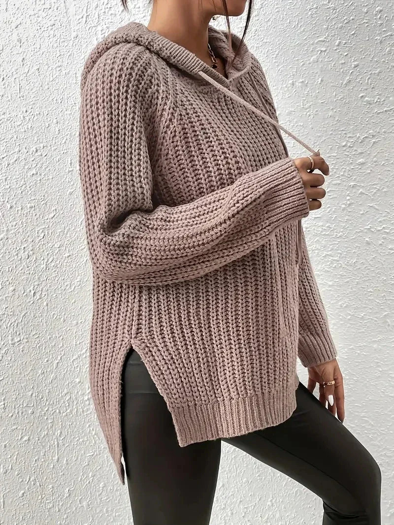 Maryvonne - Split Hem Hoodie for a Casual Look