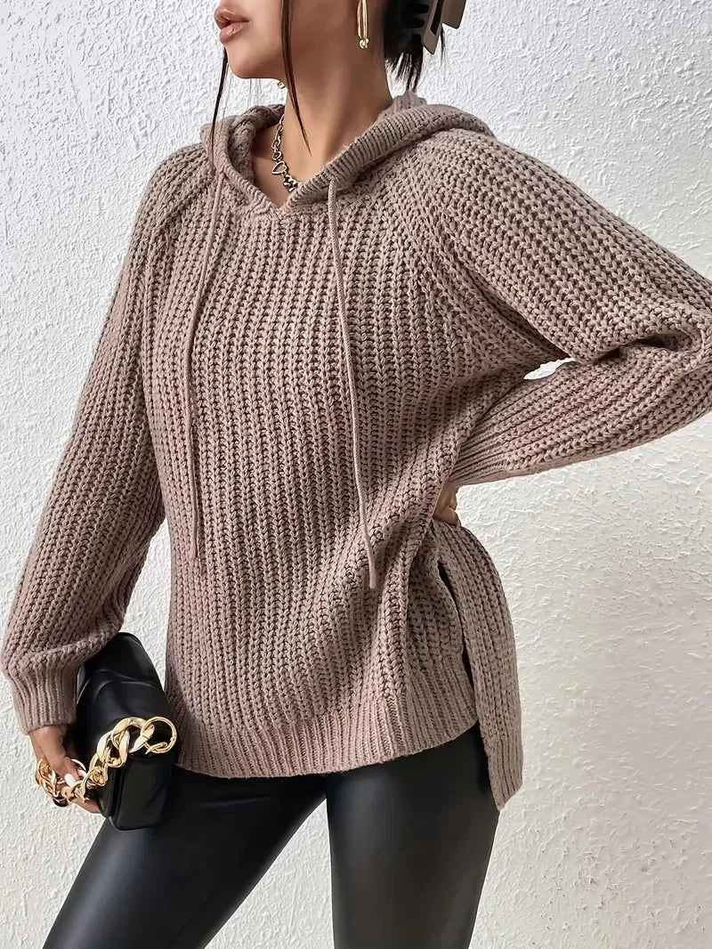 Maryvonne - Split Hem Hoodie for a Casual Look