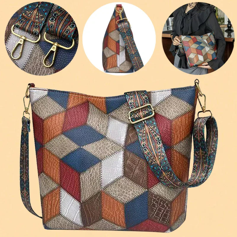 Mariellea - Genuine Leather Handbag Mosaic Style