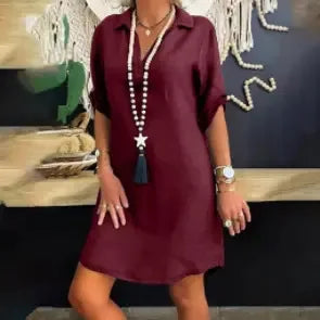 Thessaria™ - Elegant Linen Dress - The Natural Charm of Minimalism