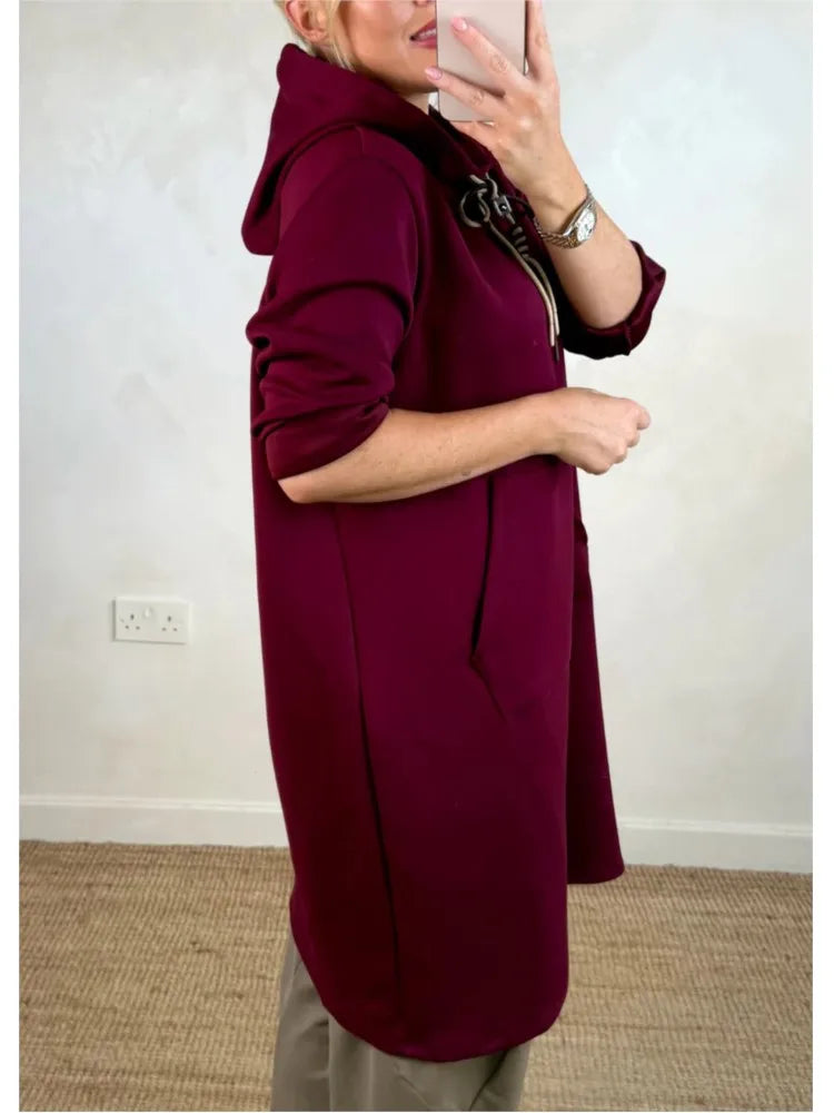 Cyralina - Elegant A-Line Hooded Dress for Juniors