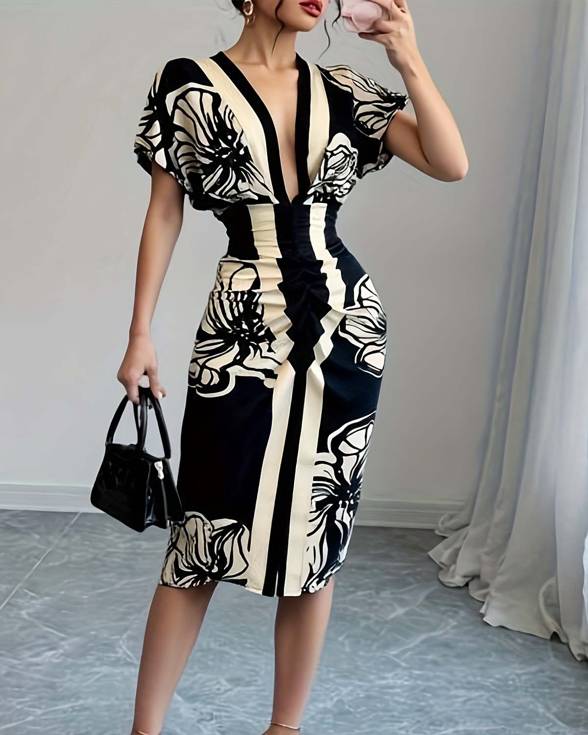 Jorelia™ - Chic Pleated Dress - Sophistication and Timeless Elegance