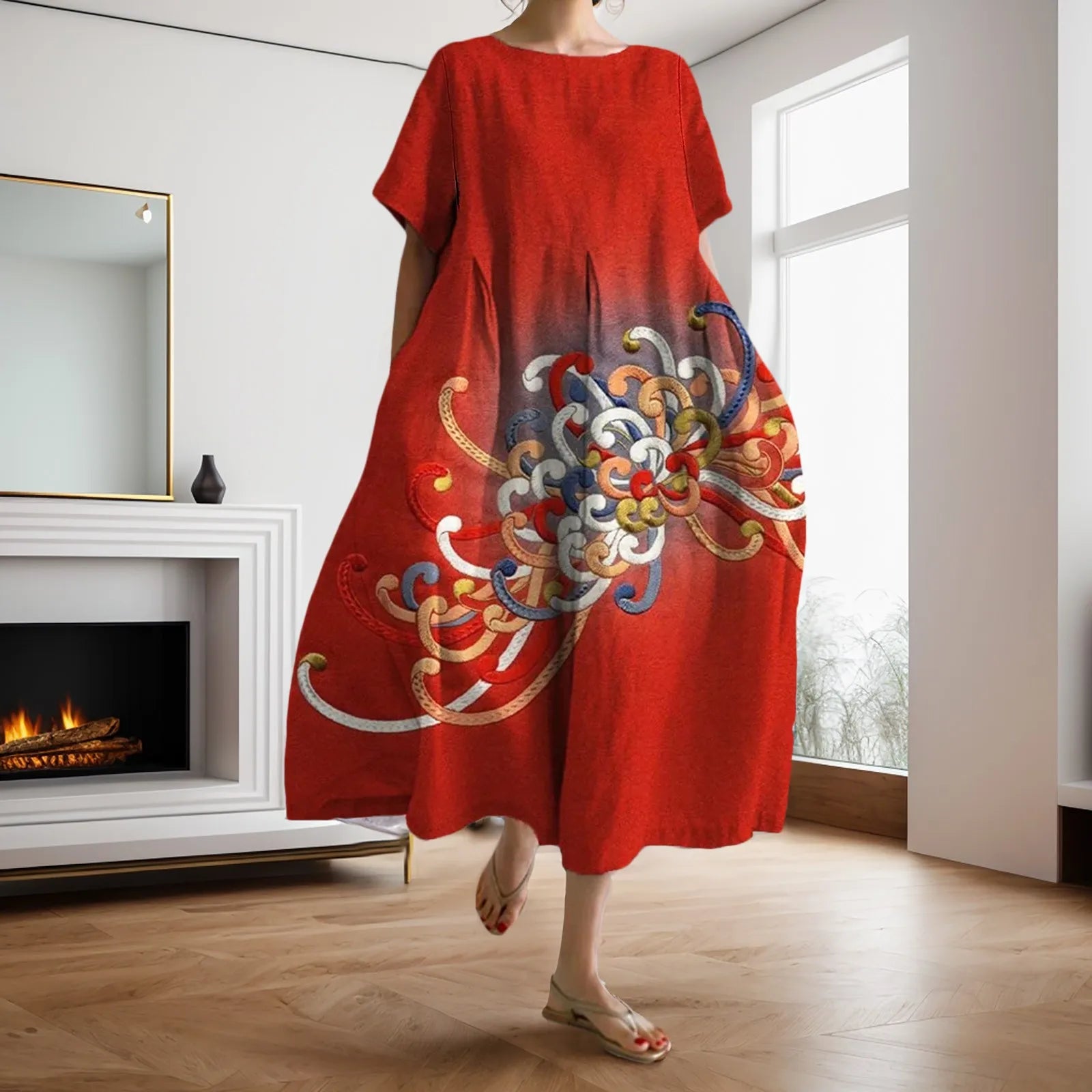 Dahlia™ - V-hals bloemenjurk