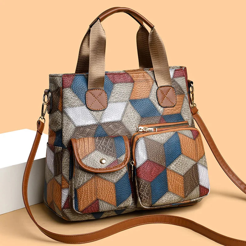 Mariellea - Genuine Leather Handbag Mosaic Style