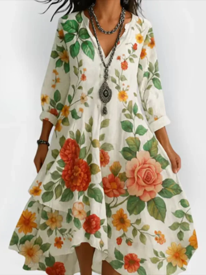 Ravina - Elegant and Light Vintage Floral Dress