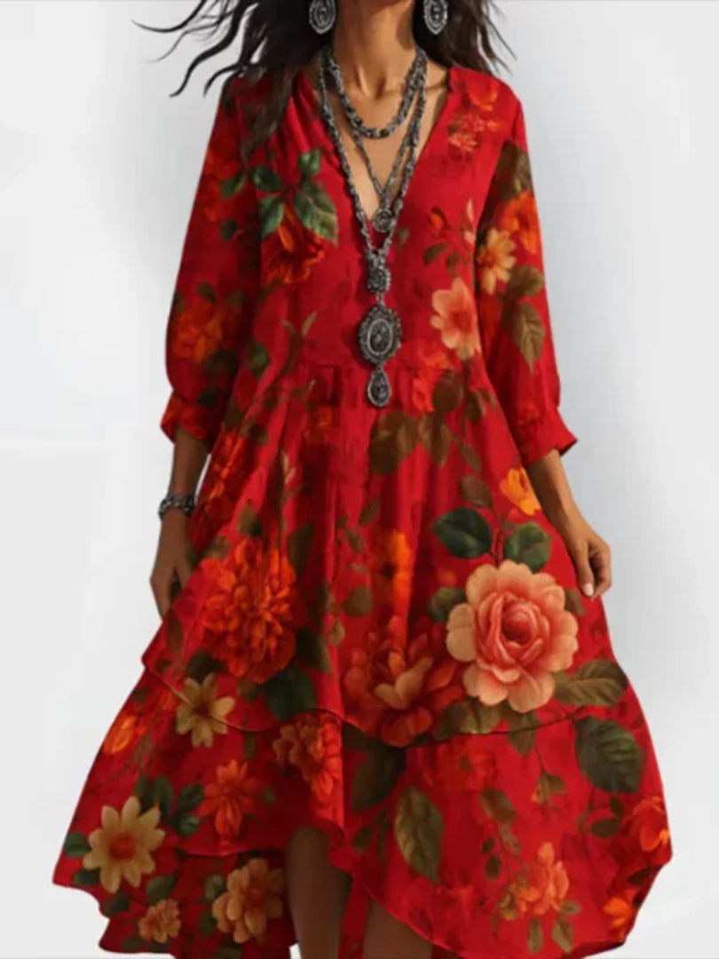 Ravina - Elegant and Light Vintage Floral Dress