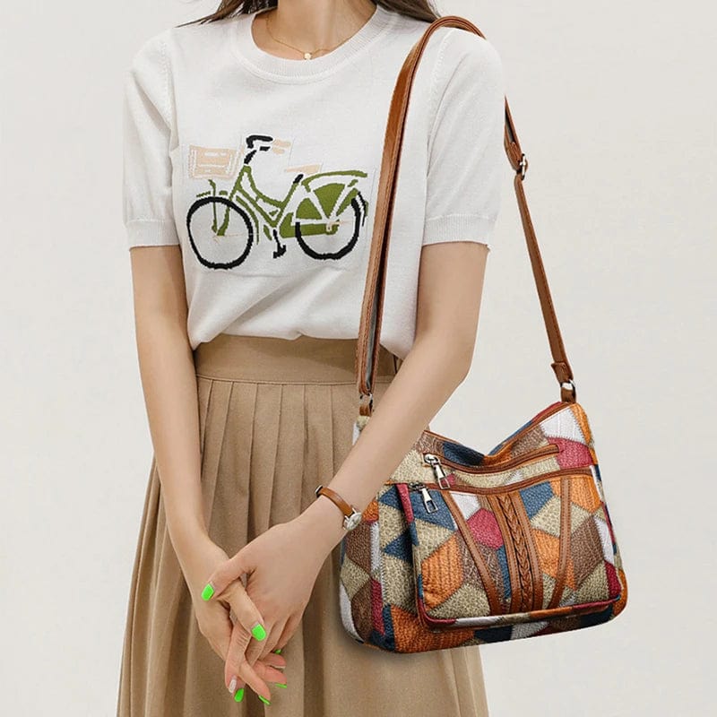Mariellea - Genuine Leather Handbag Mosaic Style