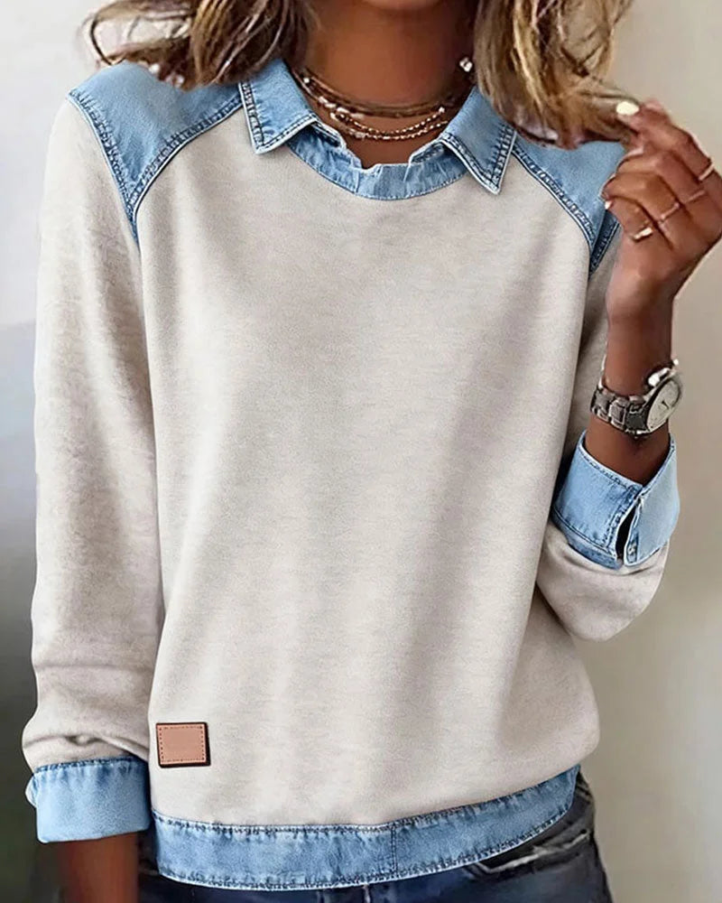 Norvella - Elegant Long Sleeve Shirt with Collar