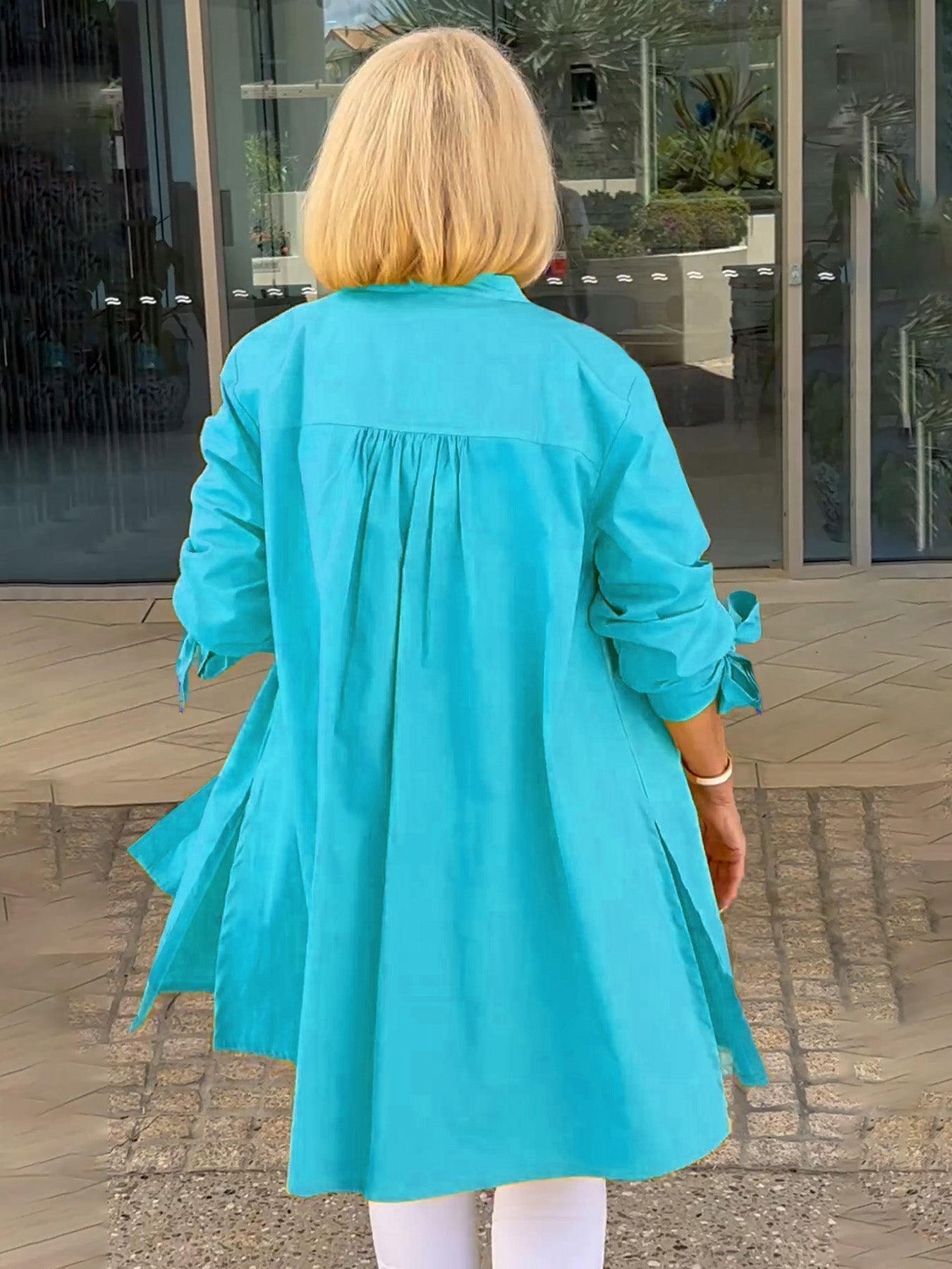 Liora™ – Long button-up cotton shirt jacket