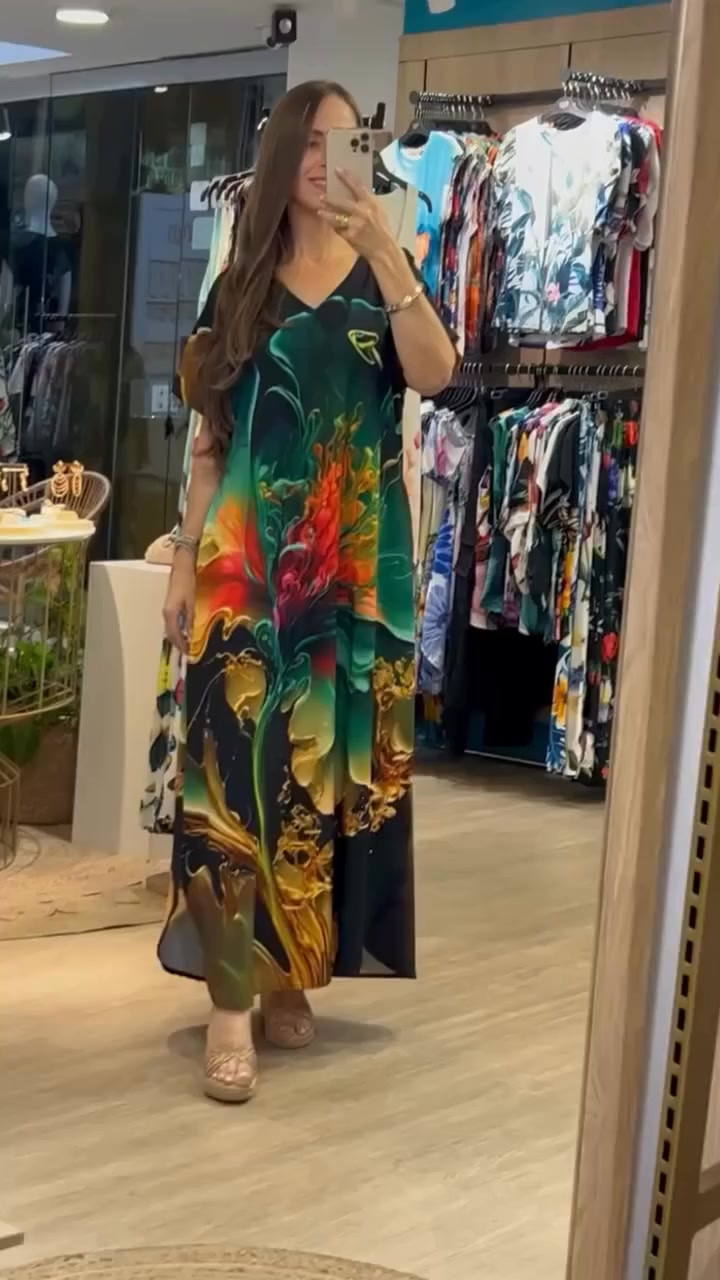 Tirena - Casual Printed Short Sleeve Dress