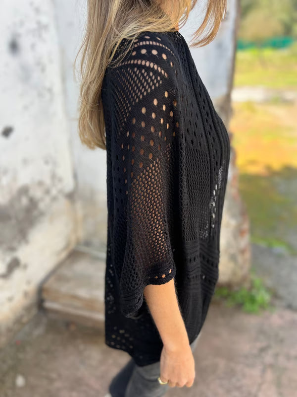 Alithia™ - Hollow half-sleeve cardigan