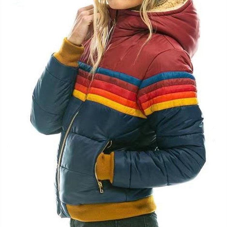 Monique - Women's Winter Down Jacket with Hood and Oversize Pockets