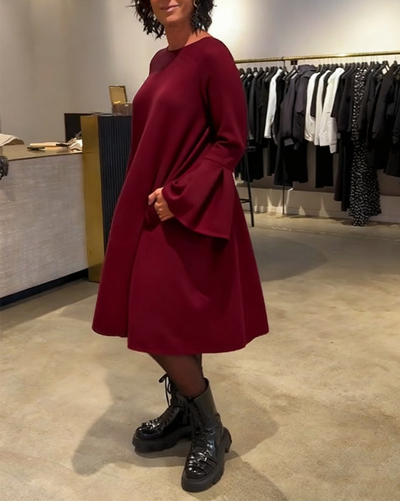 Jovalinne - Casual Flared Sleeve Dress