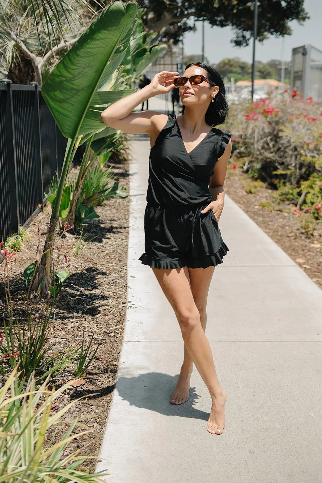 Melisande - Swimsuit with ruffles and integrated bra