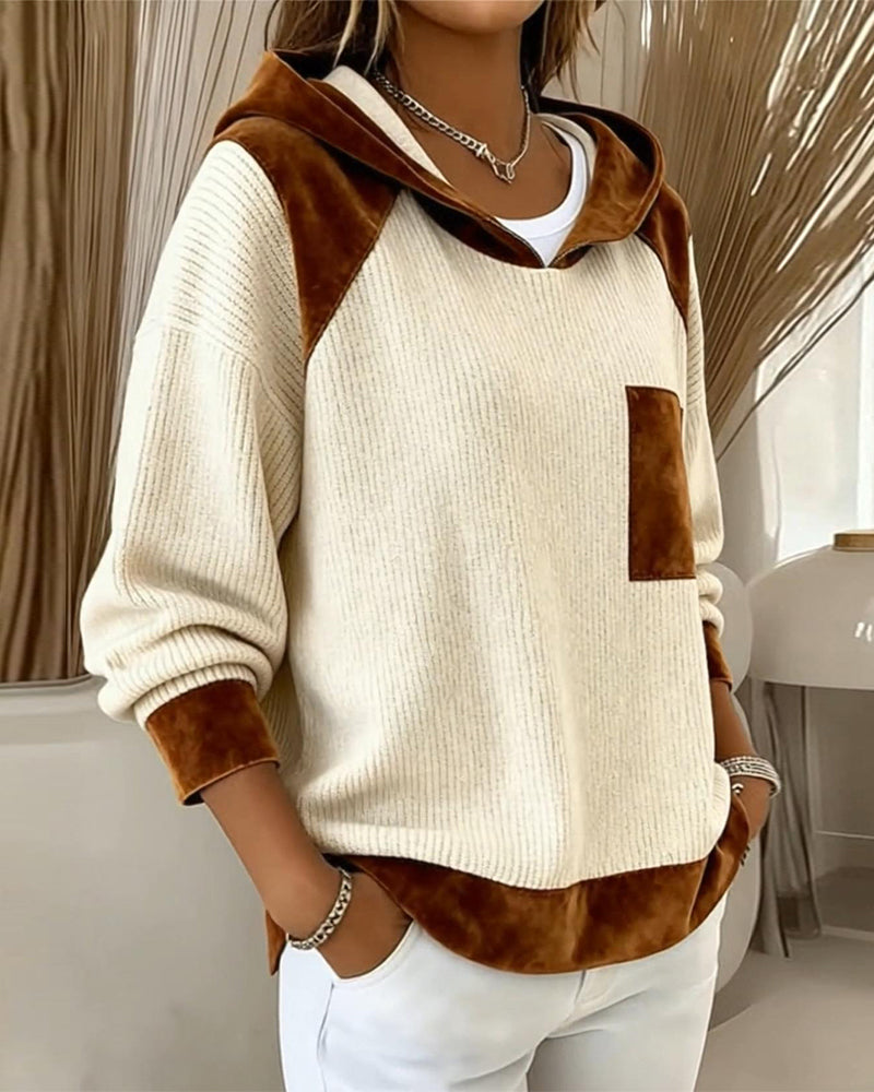 Pavionna - Casual Two-Tone Hoodie