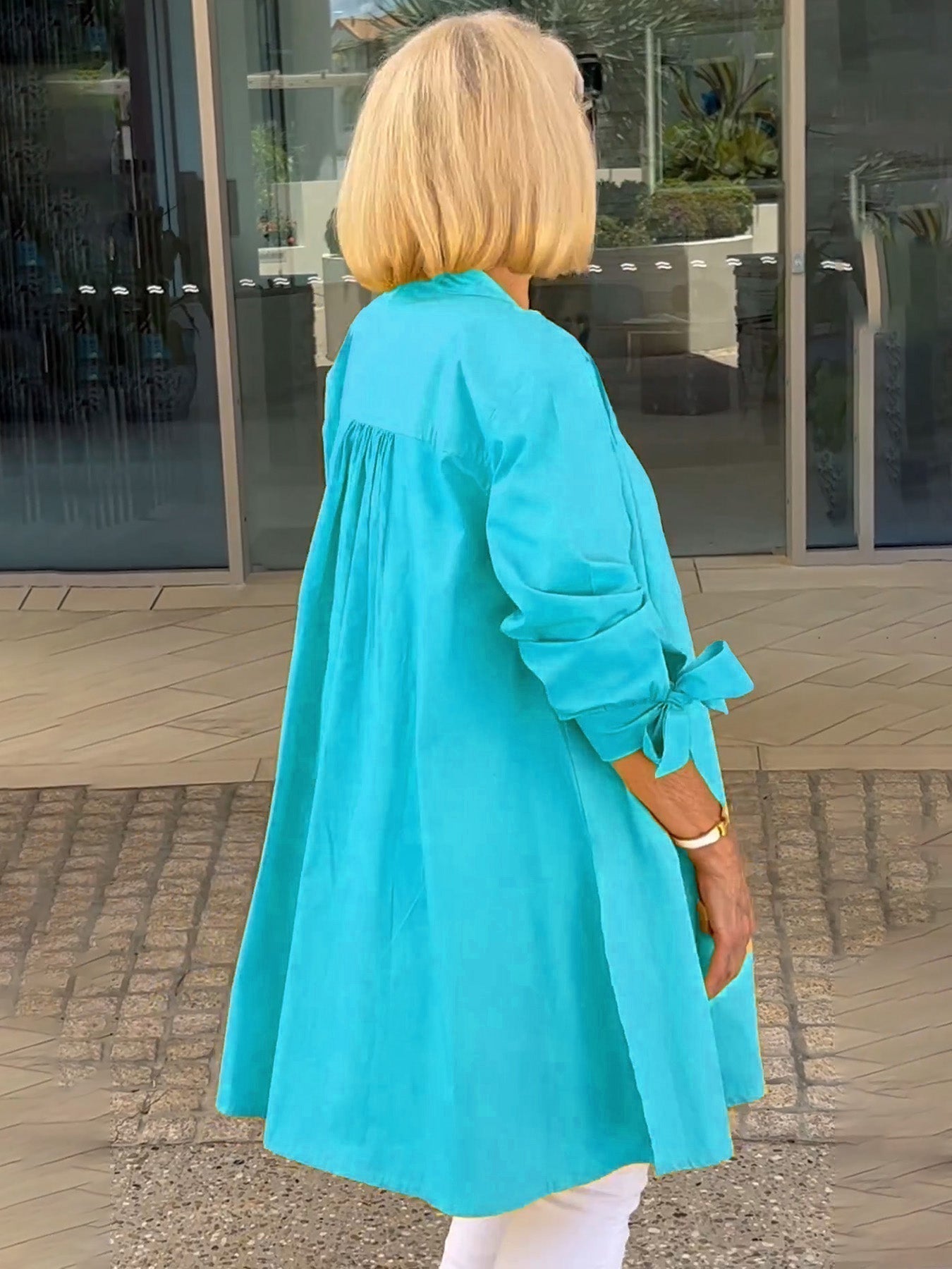 Liora™ – Long button-up cotton shirt jacket