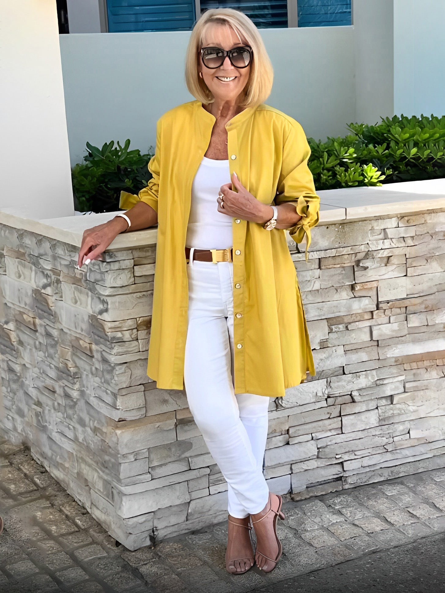 Liora™ – Long button-up cotton shirt jacket