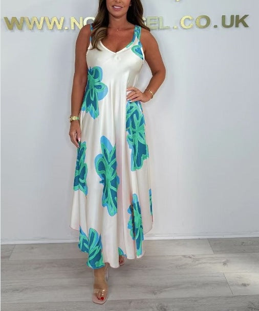 Carisia - Printed Strapless Maxi Dress for Lightweight Summer Elegance