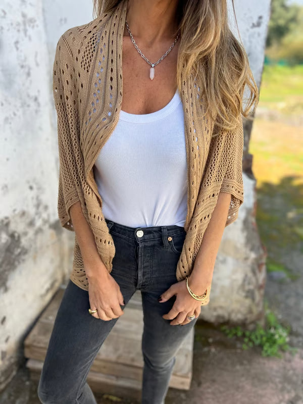Alithia™ - Hollow half-sleeve cardigan